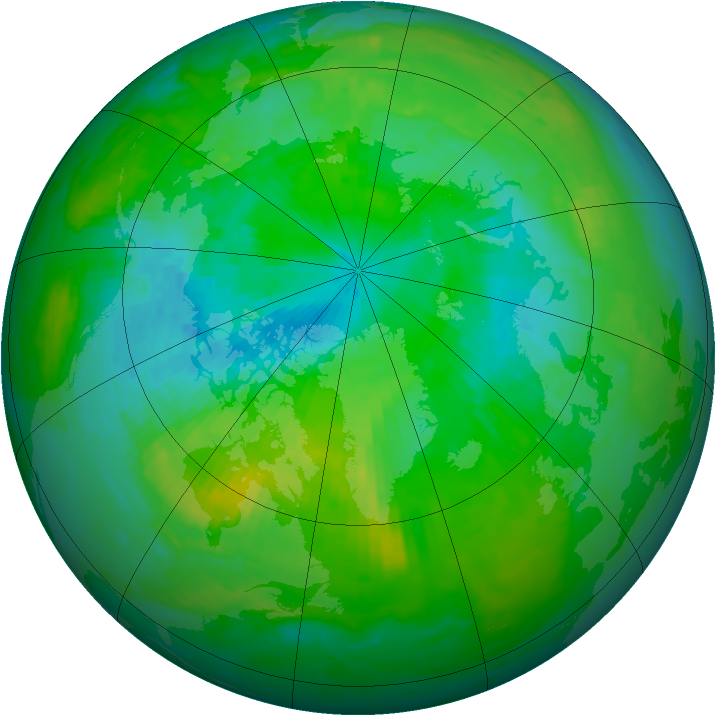 Arctic ozone map for 03 August 1994